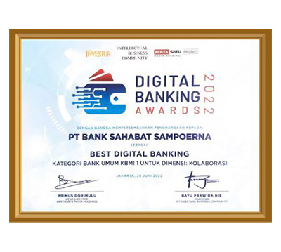 Bank Sahabat Sampoerna Meraih Penghargaan Best Digital Banking, 2022